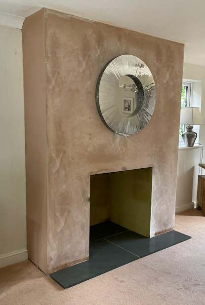Fake chimney breast fitted in extension